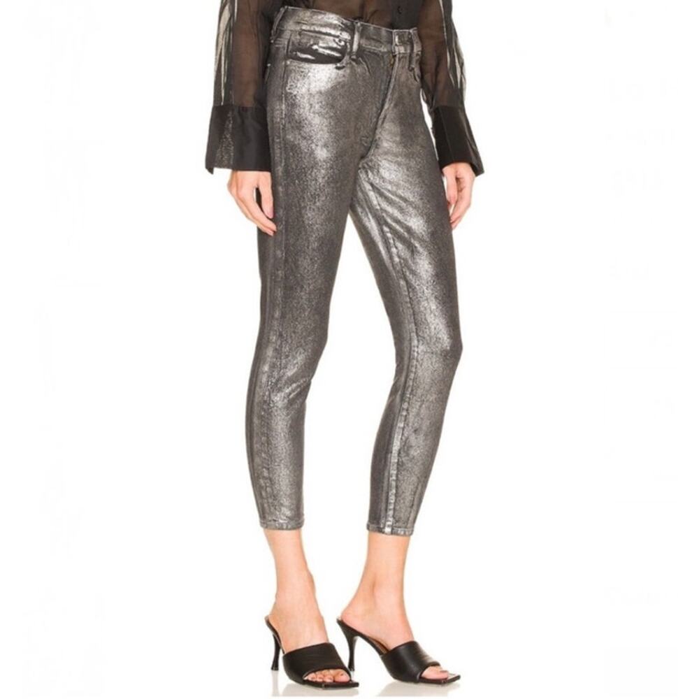 NWT FRAME Denim Women's Le High Skinny Crop Jeans Chrome Noir Size 24